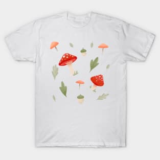 Mushroom Fields - Red and Green T-Shirt